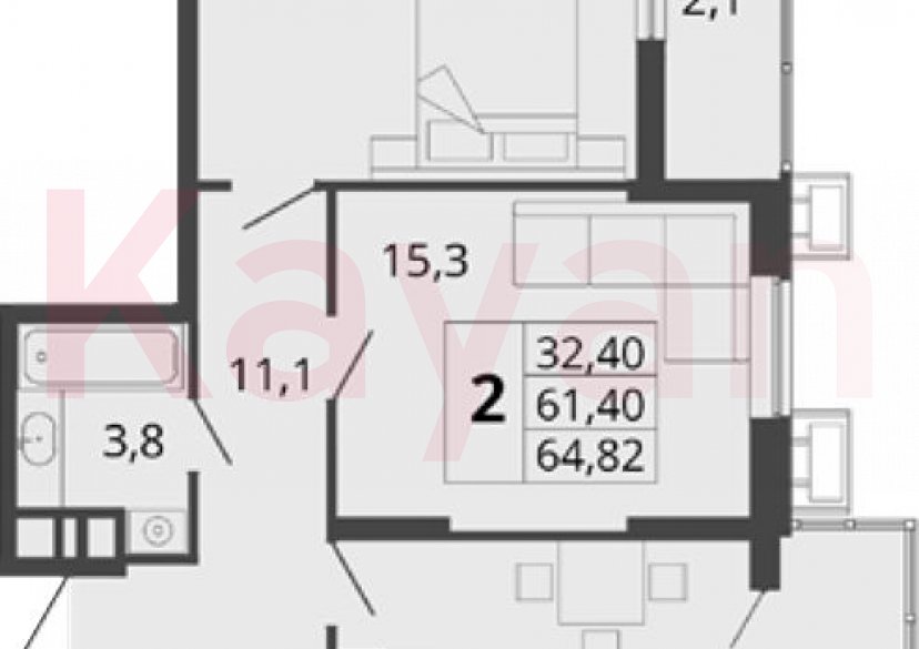 Продажа 2-комн. квартиры, 61.4 кв.м фото 0 Продажа 2-комн. квартиры, 61.4 кв.м фото 0
