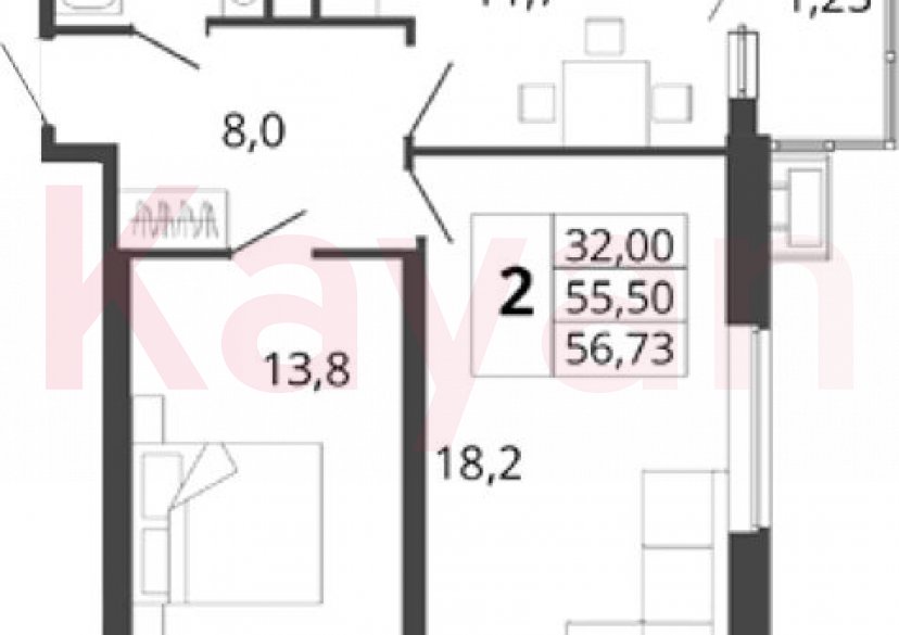Продажа 2-комн. квартиры, 55.5 кв.м фото 0 Продажа 2-комн. квартиры, 55.5 кв.м фото 0