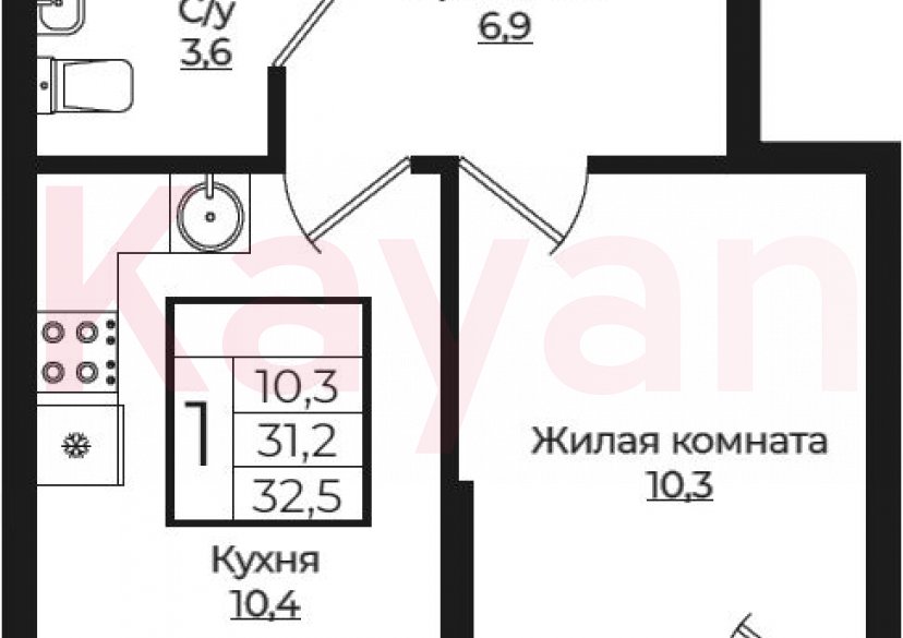 Продажа 1-комн. квартиры, 31.2 кв.м фото 0