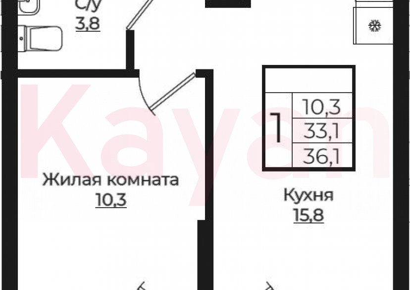 Продажа 2-комн. квартиры, 33.1 кв.м фото 0 Продажа 2-комн. квартиры, 33.1 кв.м фото 0