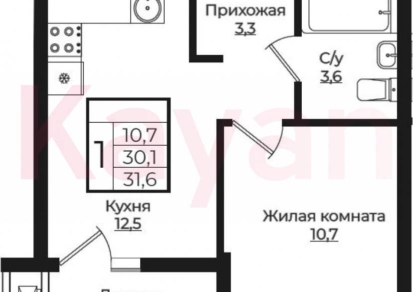 Продажа 1-комн. квартиры, 30.1 кв.м фото 0 Продажа 1-комн. квартиры, 30.1 кв.м фото 0