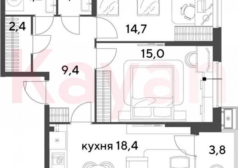 Продажа 3-комн. квартиры, 66.8 кв.м фото 0 Продажа 3-комн. квартиры, 66.8 кв.м фото 0