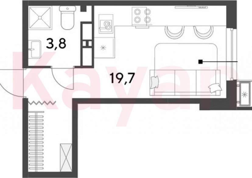 Продажа студии, 23.5 кв.м фото 0