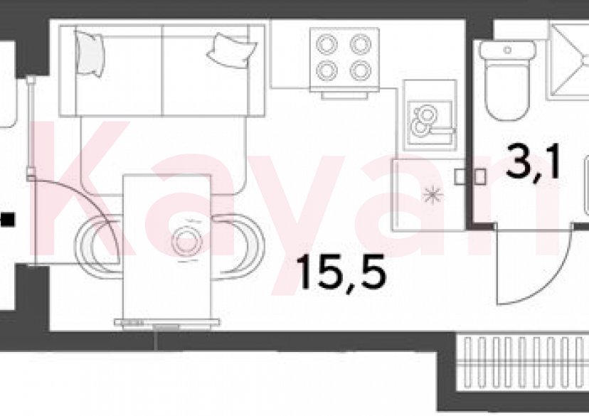 Продажа студии, 18.6 кв.м фото 0