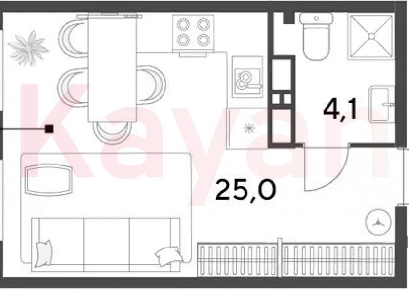 Продажа студии, 29.1 кв.м фото 0 Продажа студии, 29.1 кв.м фото 0