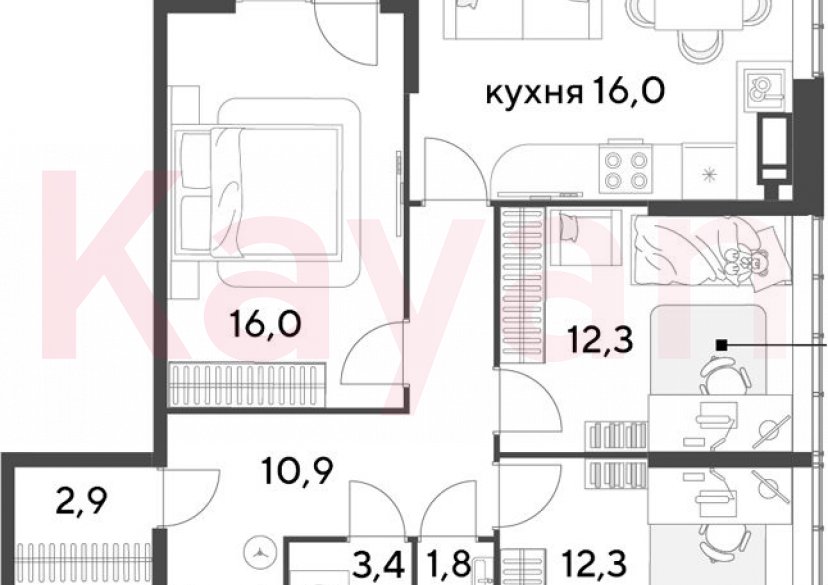 Продажа 4-комн. квартиры, 75.6 кв.м фото 0
