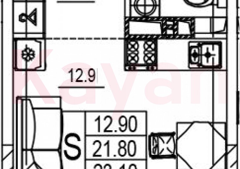 Продажа студии, 22 кв.м фото 0 Продажа студии, 22 кв.м фото 0