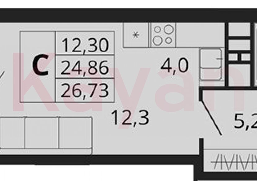 Продажа студии, 24.86 кв.м фото 0