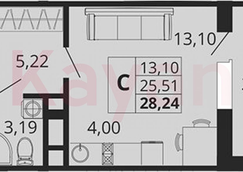 Продажа студии, 25.51 кв.м фото 0 Продажа студии, 25.51 кв.м фото 0