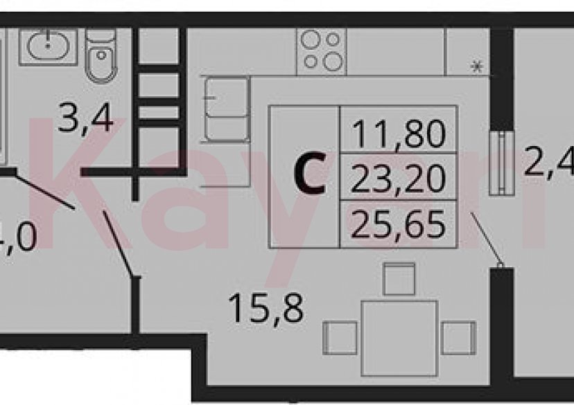 Продажа студии, 23.2 кв.м фото 0 Продажа студии, 23.2 кв.м фото 0
