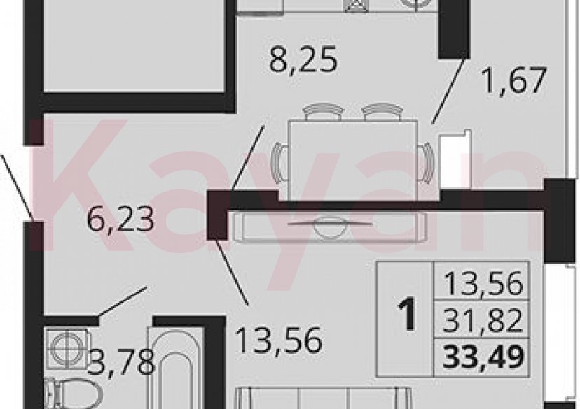 Продажа 1-комн. квартиры, 31.82 кв.м фото 0