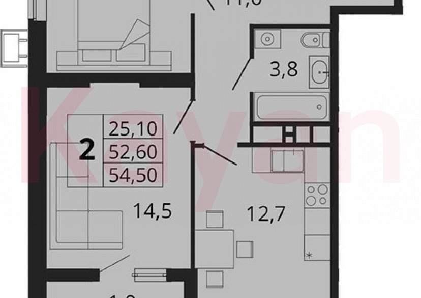 Продажа 2-комн. квартиры, 52.6 кв.м фото 0 Продажа 2-комн. квартиры, 52.6 кв.м фото 0