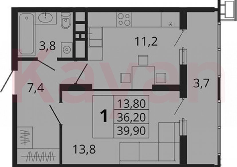 Продажа 1-комн. квартиры, 36.1 кв.м фото 0 Продажа 1-комн. квартиры, 36.1 кв.м фото 0