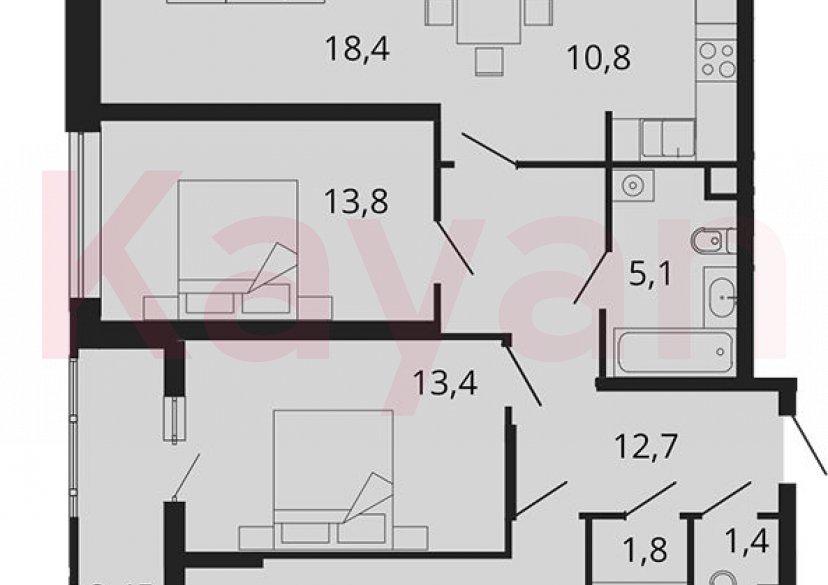 Продажа 4-комн. квартиры, 92.9 кв.м фото 0