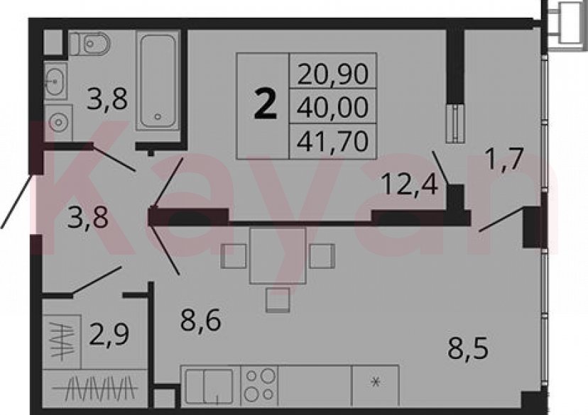 Продажа 2-комн. квартиры, 40 кв.м фото 0