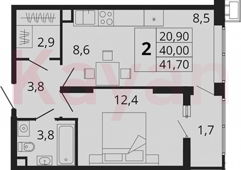 Продажа 2-комн. квартиры, 40 кв.м фото 0