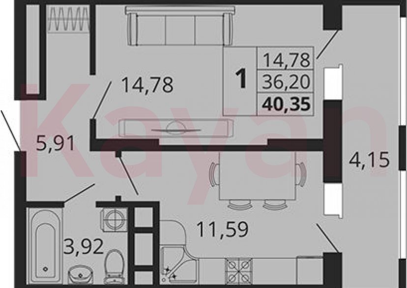 Продажа 1-комн. квартиры, 36.2 кв.м фото 0 Продажа 1-комн. квартиры, 36.2 кв.м фото 0