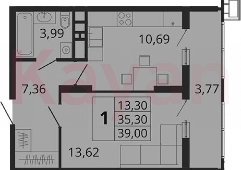 Продажа 1-комн. квартиры, 35.66 кв.м фото 0 Продажа 1-комн. квартиры, 35.66 кв.м фото 0