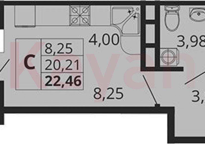 Продажа студии, 20.21 кв.м фото 0