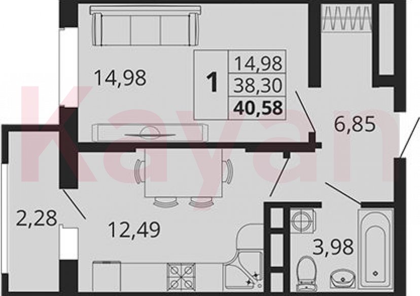 Продажа 1-комн. квартиры, 38.3 кв.м фото 0 Продажа 1-комн. квартиры, 38.3 кв.м фото 0