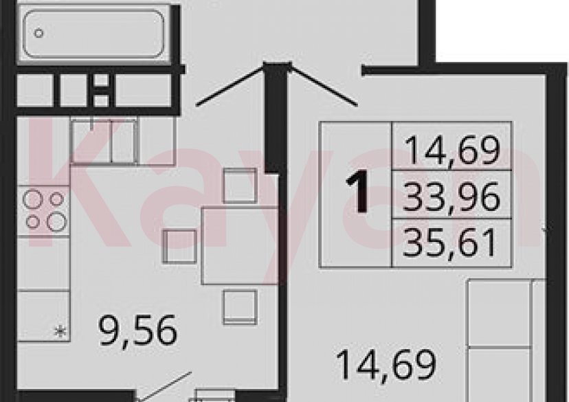 Продажа 1-комн. квартиры, 33.96 кв.м фото 0