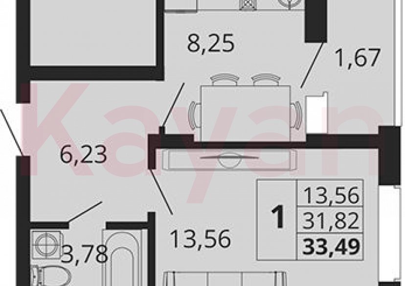 Продажа 1-комн. квартиры, 31.82 кв.м фото 0