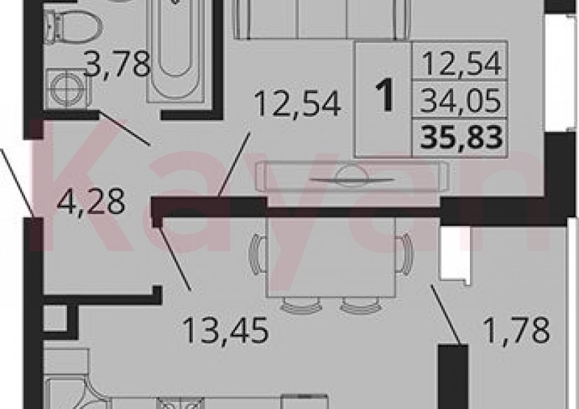 Продажа 1-комн. квартиры, 34.05 кв.м фото 0 Продажа 1-комн. квартиры, 34.05 кв.м фото 0