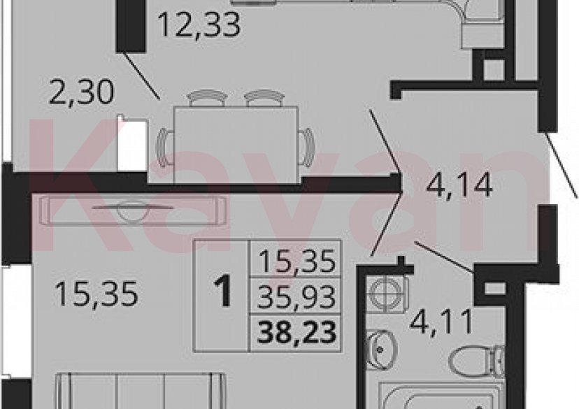 Продажа 1-комн. квартиры, 35.93 кв.м фото 0 Продажа 1-комн. квартиры, 35.93 кв.м фото 0