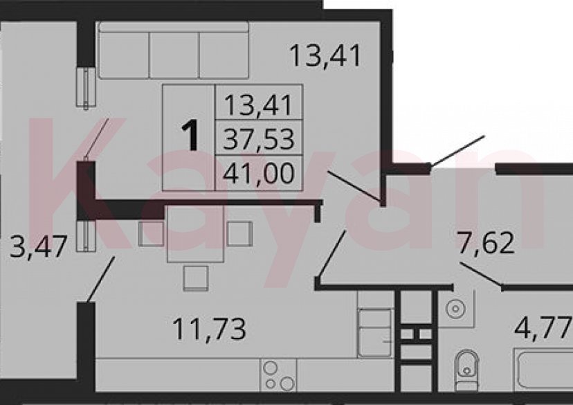 Продажа 1-комн. квартиры, 37.53 кв.м фото 0 Продажа 1-комн. квартиры, 37.53 кв.м фото 0