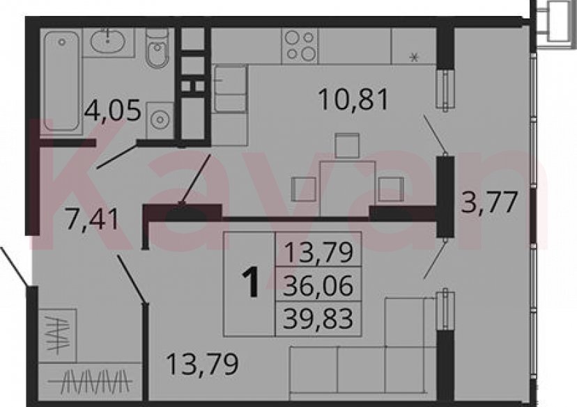 Продажа 1-комн. квартиры, 36.06 кв.м фото 0 Продажа 1-комн. квартиры, 36.06 кв.м фото 0