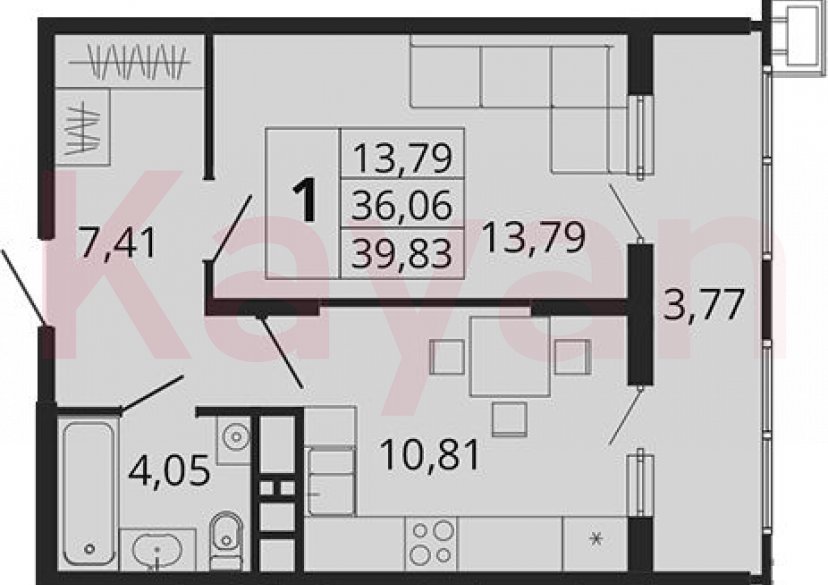 Продажа 1-комн. квартиры, 36.06 кв.м фото 0
