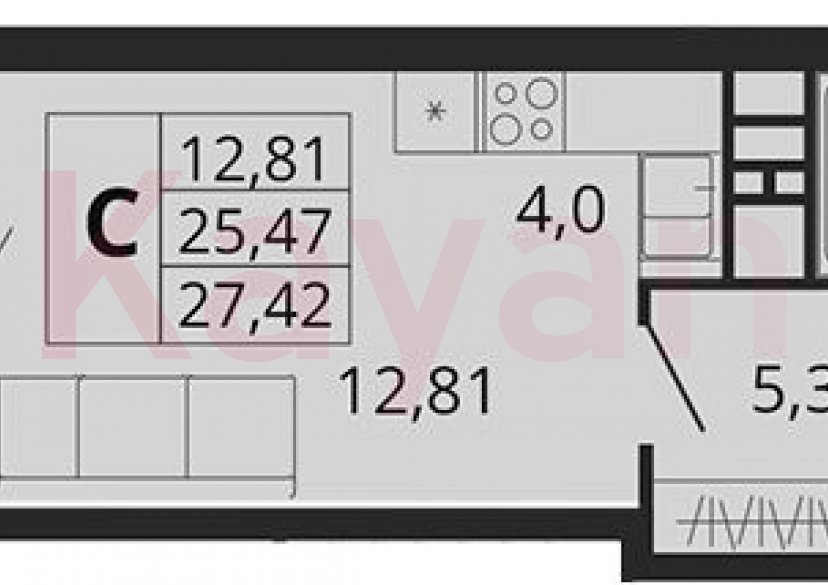 Продажа студии, 25.47 кв.м фото 0 Продажа студии, 25.47 кв.м фото 0