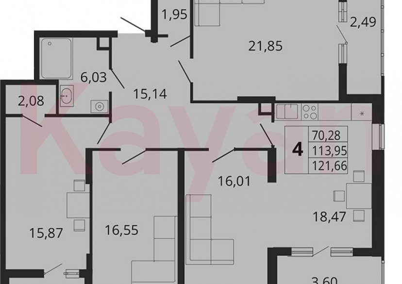 Продажа 4-комн. квартиры, 113.95 кв.м фото 0