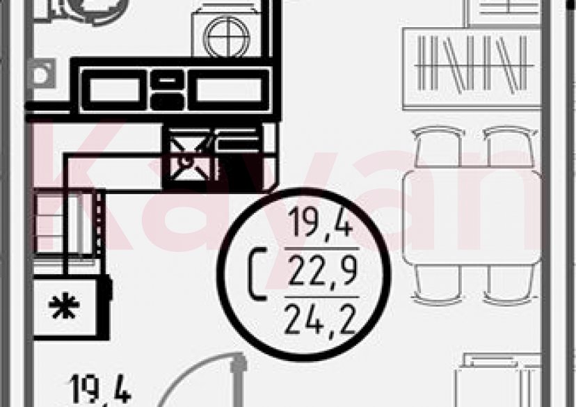 Продажа студии, 22.9 кв.м фото 0