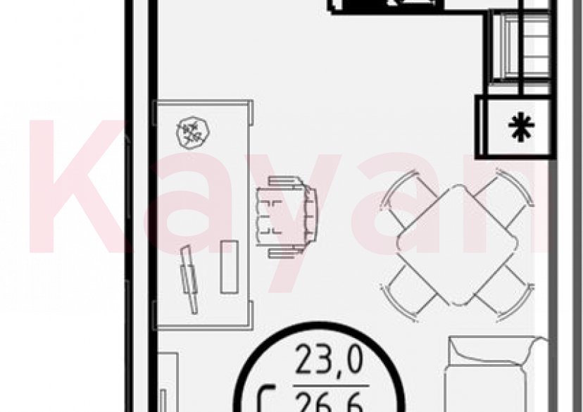 Продажа студии, 26.6 кв.м фото 0