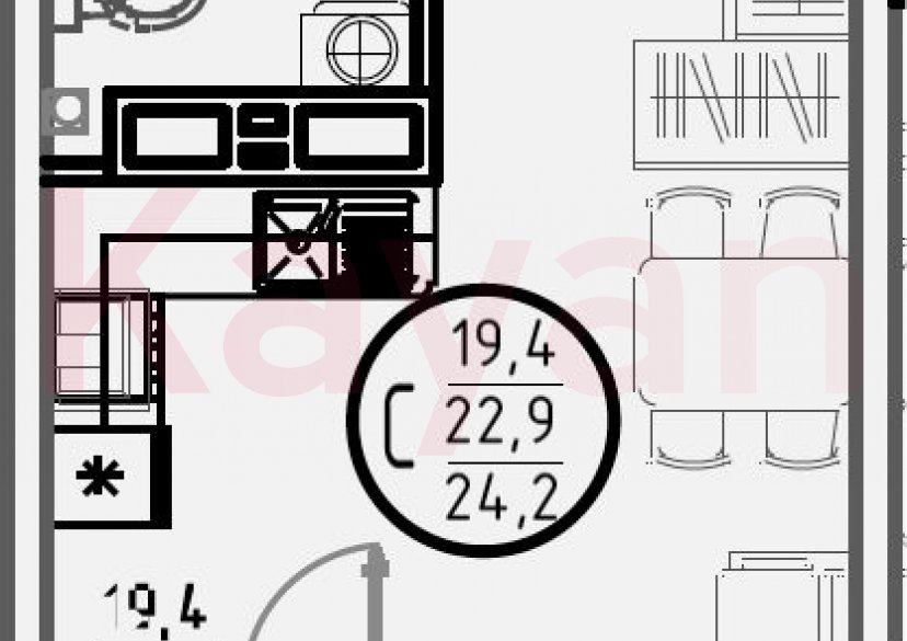 Продажа студии, 22.9 кв.м фото 0