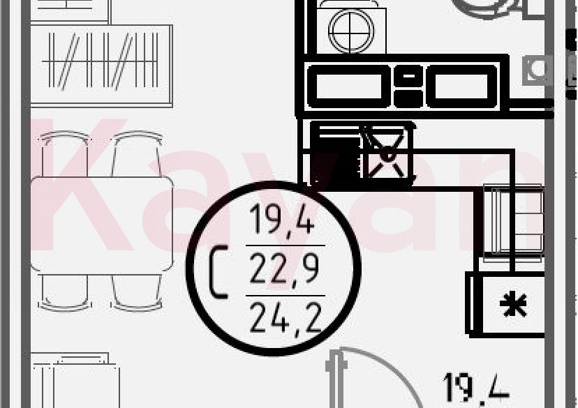 Продажа студии, 22.9 кв.м фото 0 Продажа студии, 22.9 кв.м фото 0
