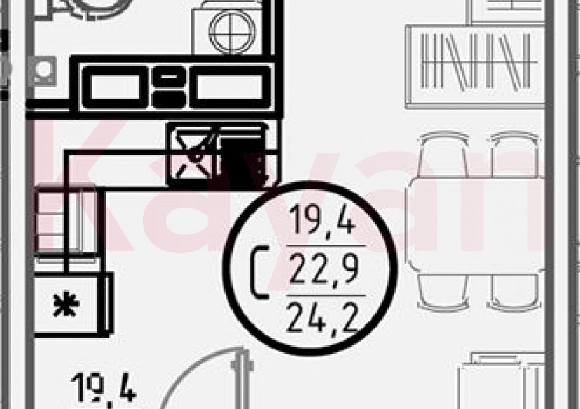 Продажа студии, 22.9 кв.м фото 0 Продажа студии, 22.9 кв.м фото 0