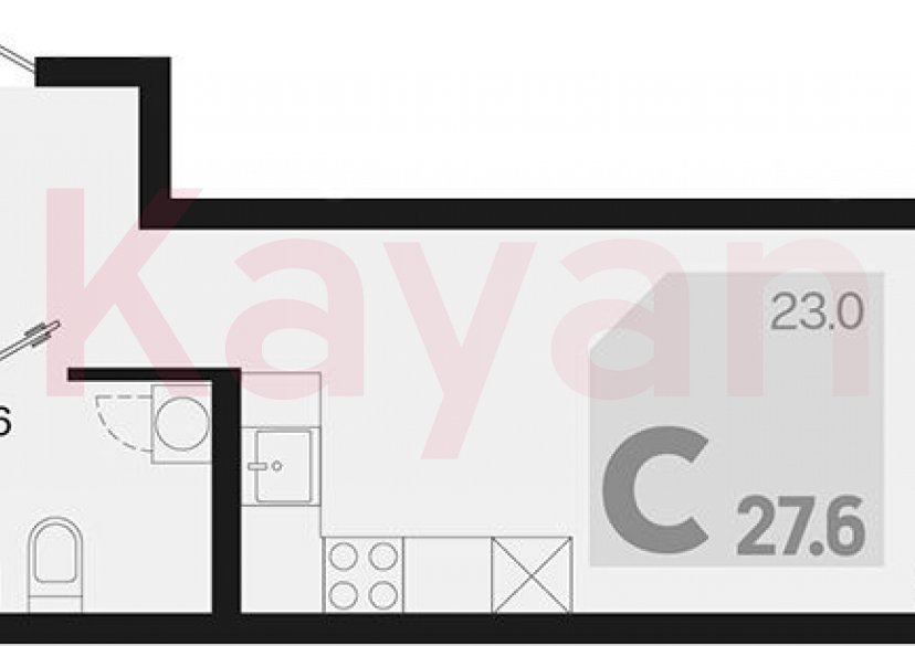 Продажа студии, 27.6 кв.м фото 0