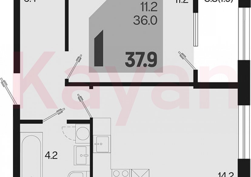 Продажа 1-комн. квартиры, 36 кв.м фото 0 Продажа 1-комн. квартиры, 36 кв.м фото 0