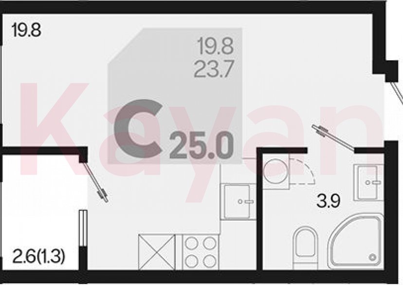 Продажа студии, 23.7 кв.м фото 0 Продажа студии, 23.7 кв.м фото 0