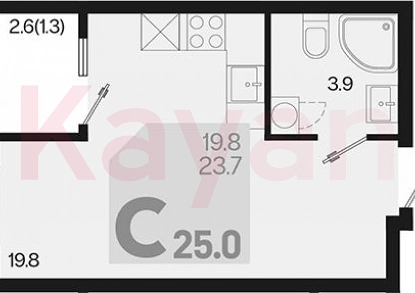 Продажа студии, 23.7 кв.м фото 0
