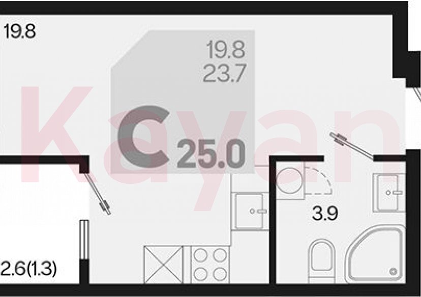 Продажа студии, 23.7 кв.м фото 0