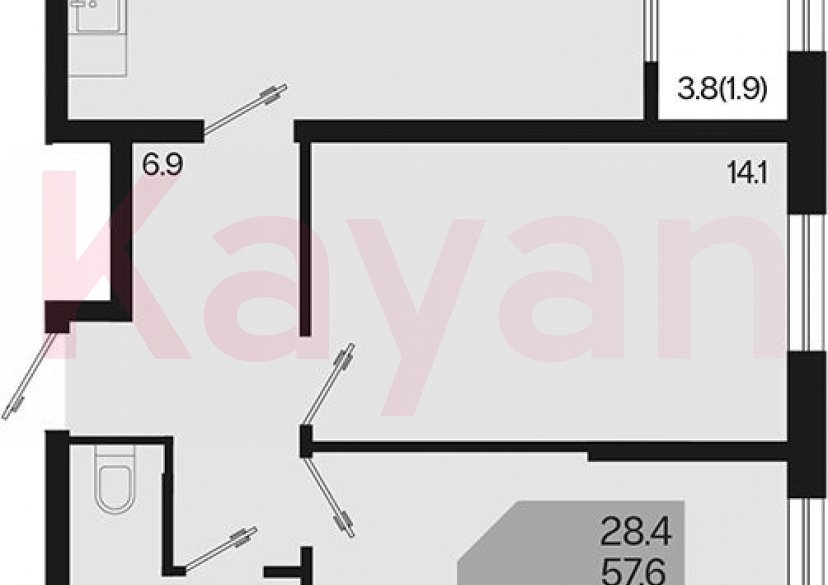 Продажа 3-комн. квартиры, 57.6 кв.м фото 0 Продажа 3-комн. квартиры, 57.6 кв.м фото 0