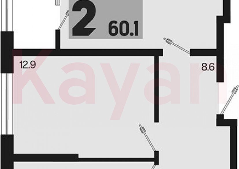 Продажа 2-комн. квартиры, 57.3 кв.м фото 0 Продажа 2-комн. квартиры, 57.3 кв.м фото 0