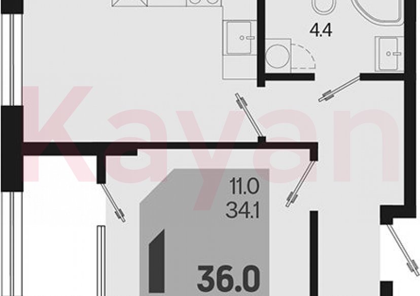 Продажа 1-комн. квартиры, 34.1 кв.м фото 0 Продажа 1-комн. квартиры, 34.1 кв.м фото 0