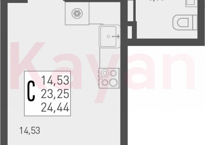 Продажа студии, 23.25 кв.м фото 0 Продажа студии, 23.25 кв.м фото 0