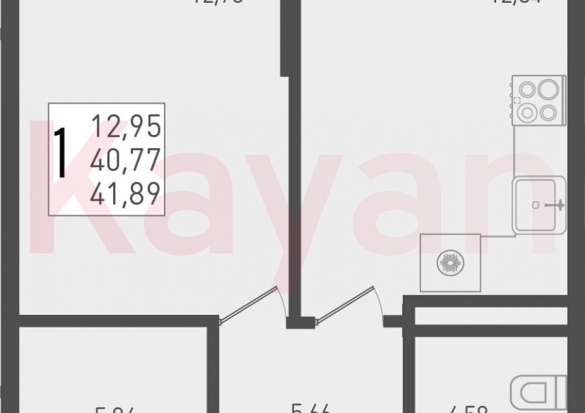 Продажа 1-комн. квартиры, 40.77 кв.м фото 0 Продажа 1-комн. квартиры, 40.77 кв.м фото 0