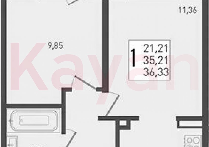 Продажа 2-комн. квартиры, 35.21 кв.м фото 0 Продажа 2-комн. квартиры, 35.21 кв.м фото 0
