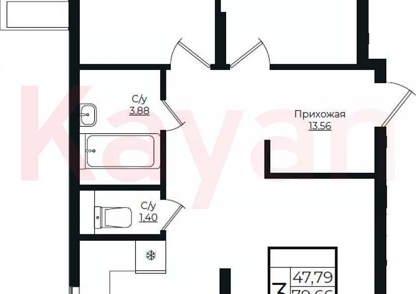 Продажа 3-комн. квартиры, 79.66 кв.м фото 0 Продажа 3-комн. квартиры, 79.66 кв.м фото 0